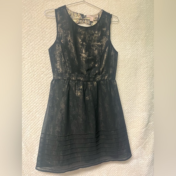 Forever 21 Dresses & Skirts - Forever 21 Metallic Black and Gold Dress Sleeveless Fit and Flare Formal Medium